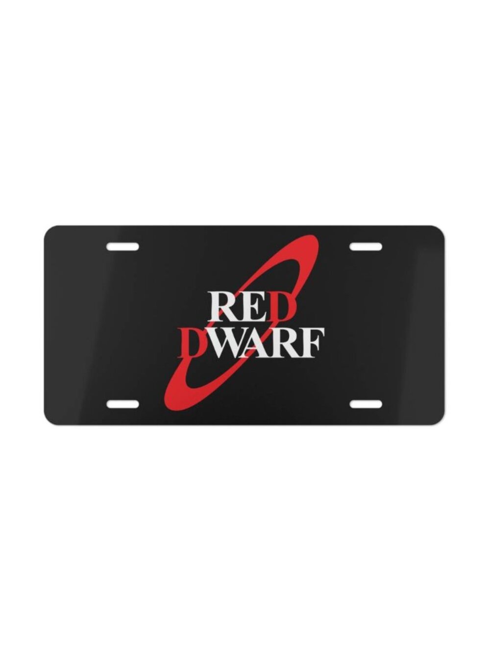Red Dwarf British TV Show Logo Vanity License Plate Sci-Fi Retro USA